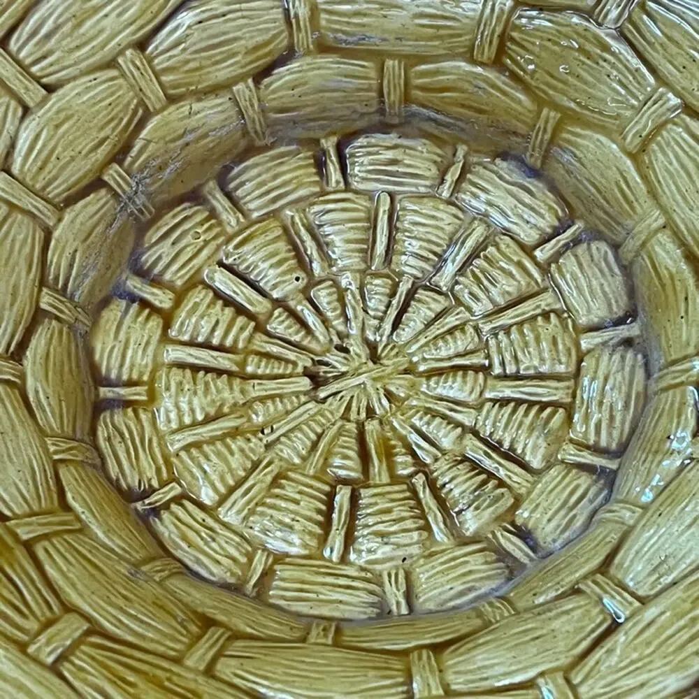 Handmade Ceramic Yellow Basket 10.5